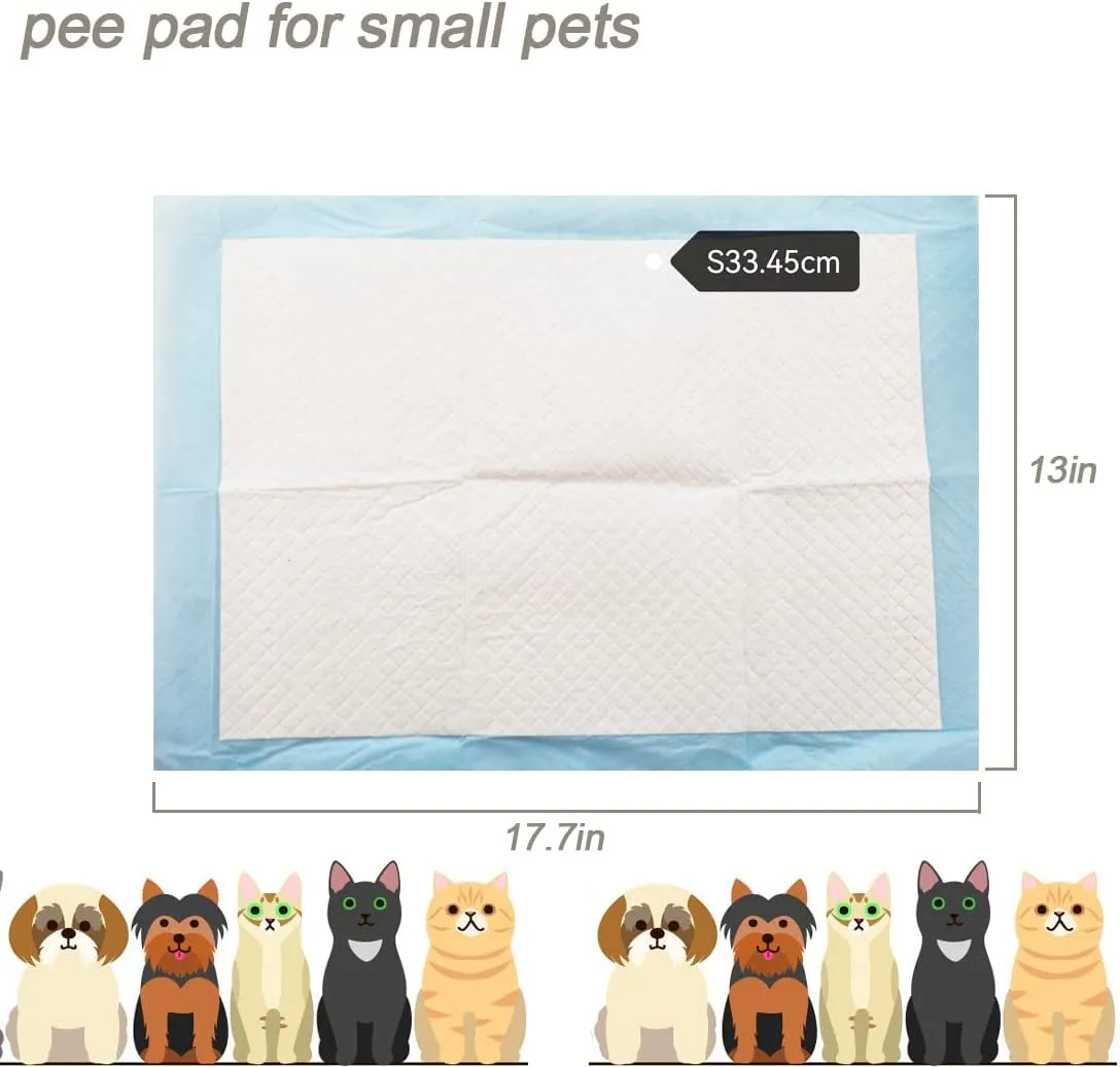 100Pcs Pee Pad Dog, 13 * 18 inche Small pet Changing pad, Puppy Potty Training Pet Pads, Super Absorbent & Leak-Free Potty Pads for Dogs