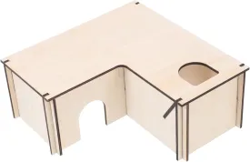 1pc Pet Sleeping House Wooden Multi-Chamber Hideaway Nest for Hamsters Animals Safe Chewable Design for Resting Playing Cage Home Environment