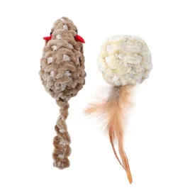 2 Pack Cara Cat Chenille Cat Toy - 7cm x 3cm x 3cm