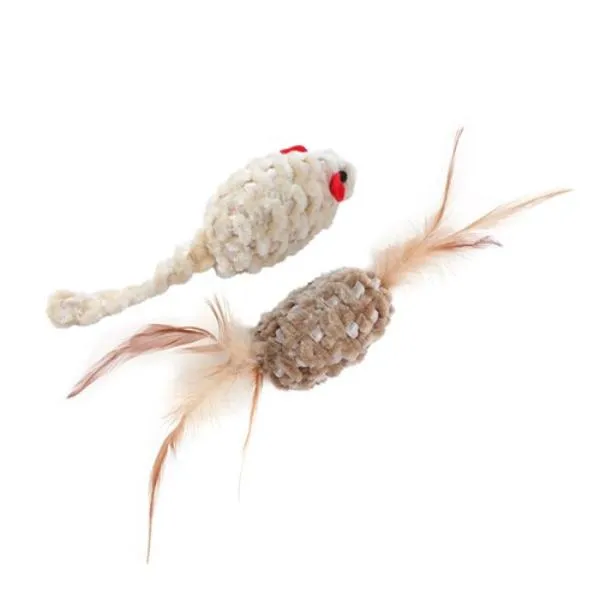 2 Pack Cara Cat Chenille Cat Toy - 7cm x 3cm x 3cm