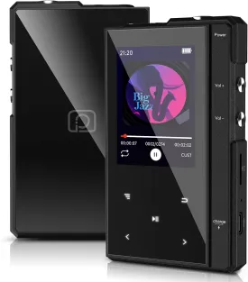 32GB MP3 Player with Bluetooth 5.0, Phinistec Z6 Digital Audio with Loud Speaker, 2.4'' IPS Super Battery Life Music Player with FM Radio, E-Book, Music Alarm Support up to 256GB