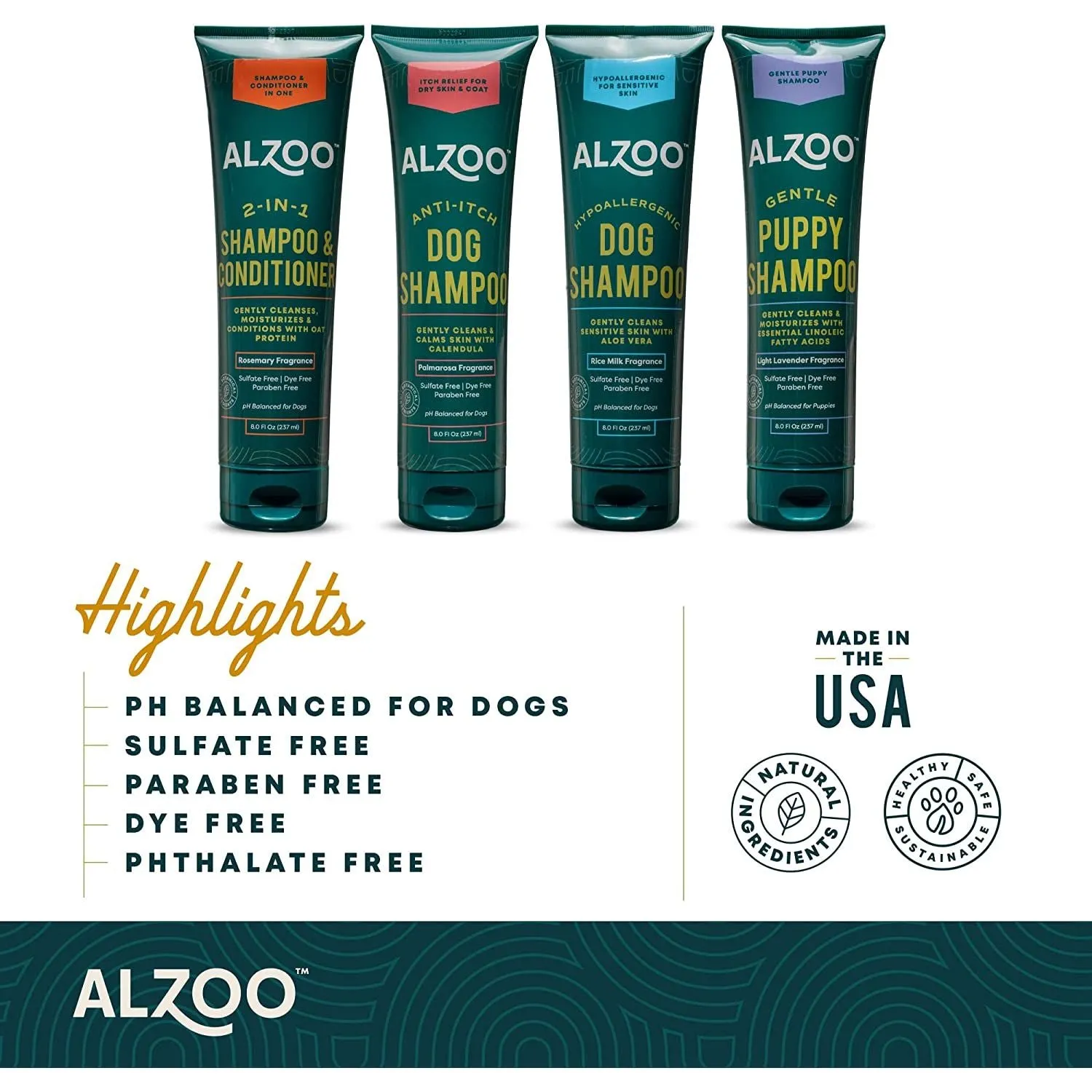 ALZOO Anti-Itch Shampoo for Dogs 8 oz.