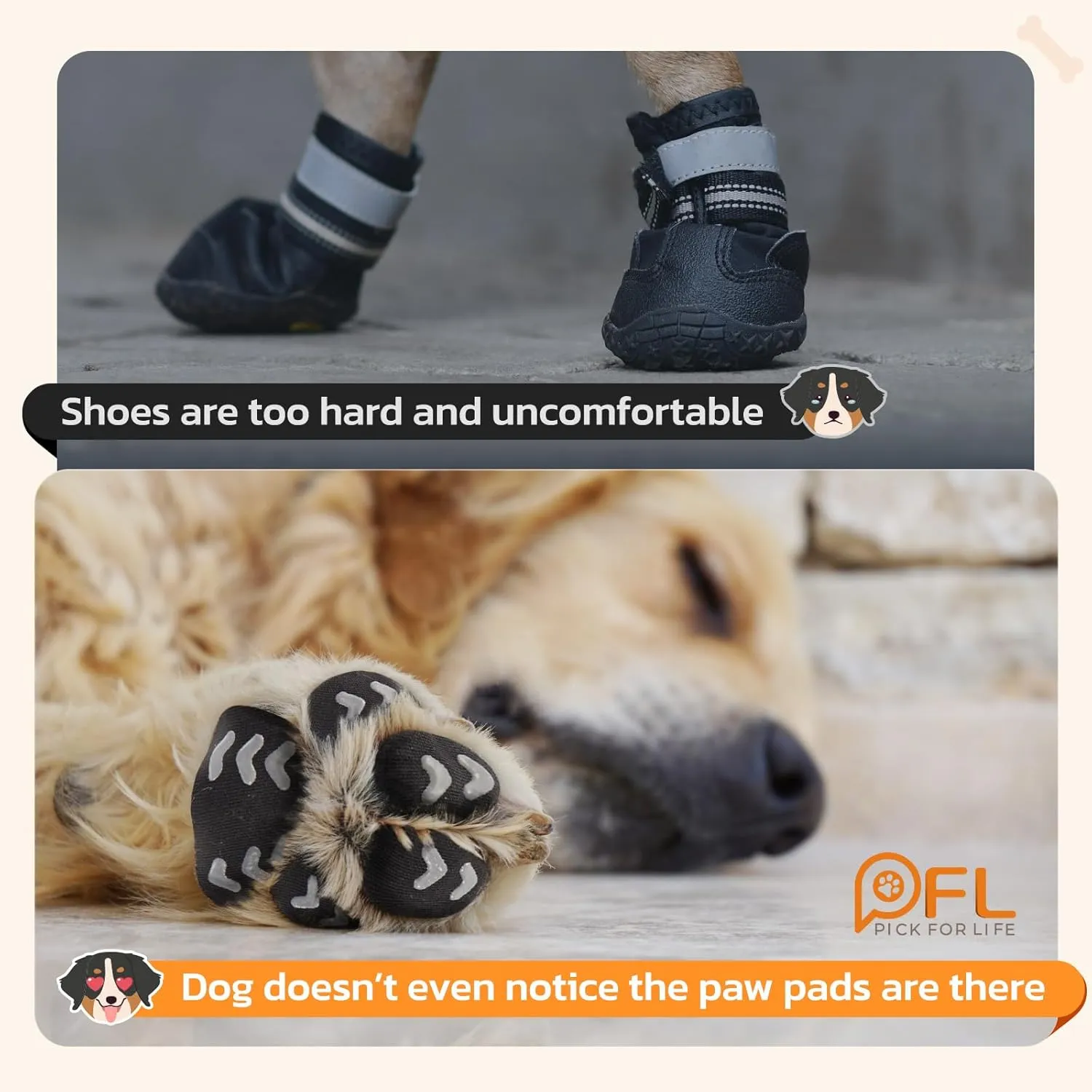 Anti-Slip Dog Paw Protector Pads for Senior Dogs, Dog Paw Black Stickers with Strong Traction on Hardwood Floor, Dog Essentials,12sets(48pcs) XXL (61-80lbs)