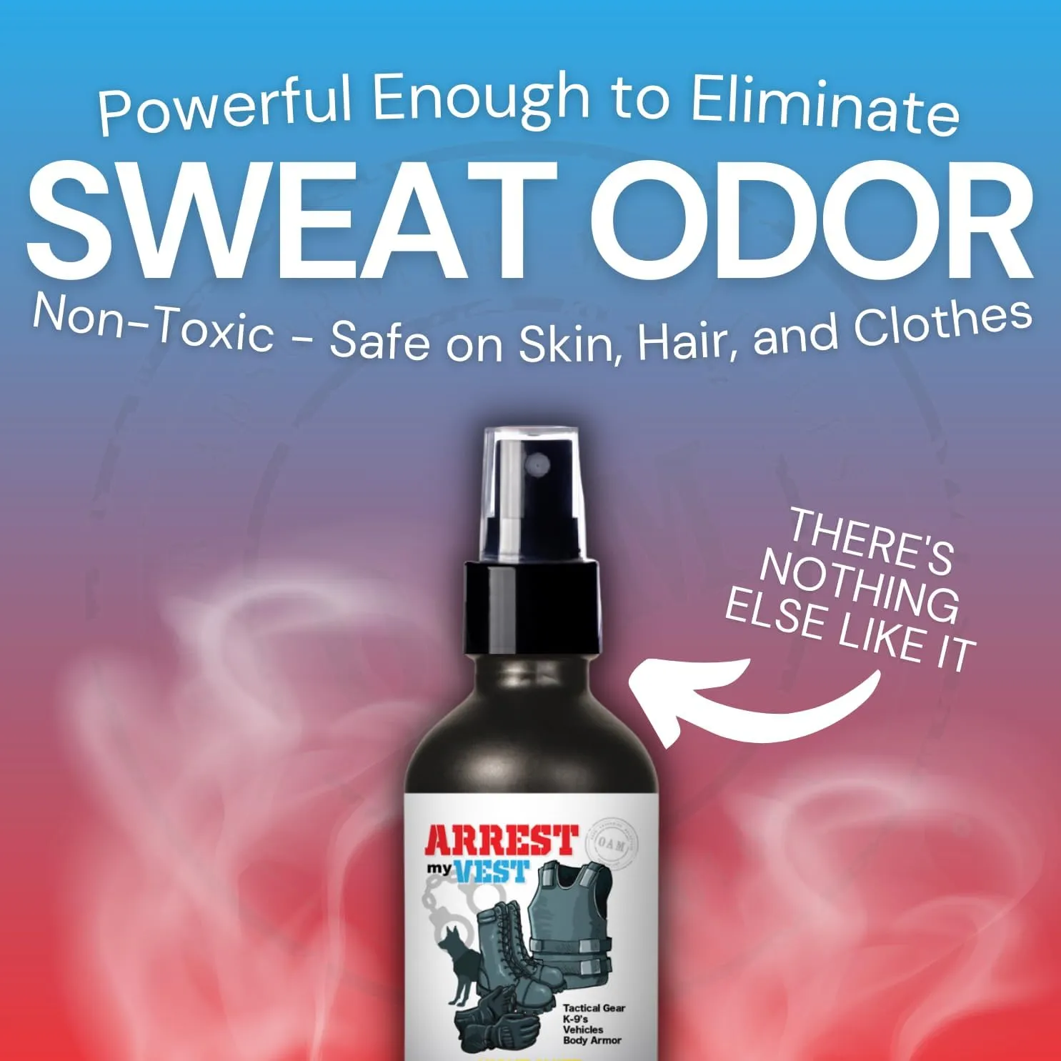 Arrest My Vest Military and Police Grade Odor Eliminating Spray for Body Armor Odor, Tactical Gear. Safe on K9's. Triple Pack of 3 Midnight 4 oz Bottles