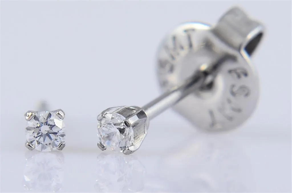 **At Home Piercing Cartridge** Surgical Steel 2mm CZ Clear with Long Stud (1 pair) - L33-204B