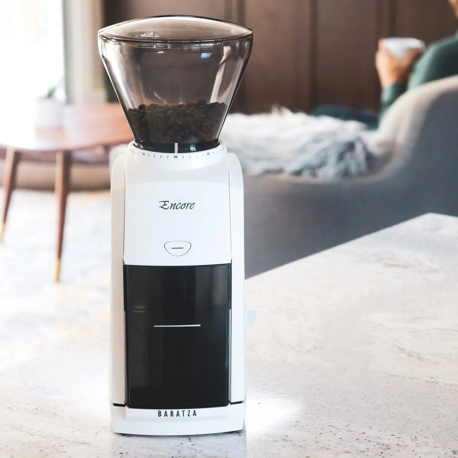 Baratza Encore Conical Burr Coffee Grinder, White