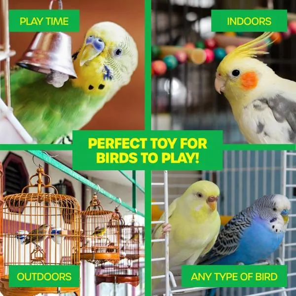 Bird Toy 4 Level Cluster Blocks With Bell 30cm