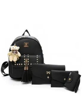 Black Backpack School Bags For Teenage Girls