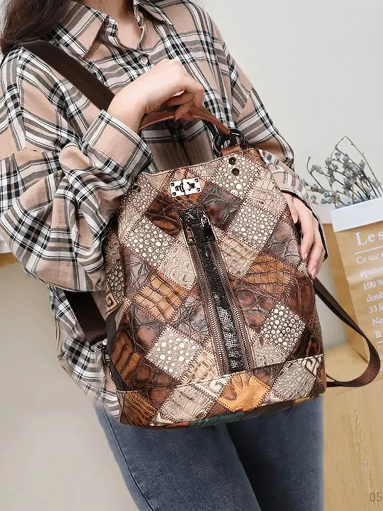 Boho Womens Bucket Backpack Purse Western Backpack