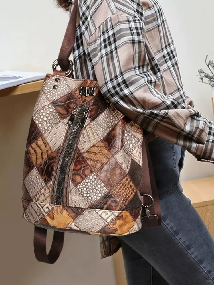 Boho Womens Bucket Backpack Purse Western Backpack
