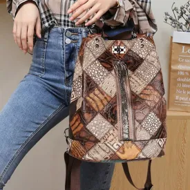 Boho Womens Bucket Backpack Purse Western Backpack