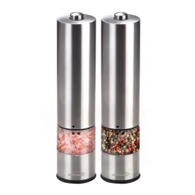 Brentwood SG-2321S Electric Blue LED Salt and Pepper Adjustable Ceramic Grinders, Stainless Steel