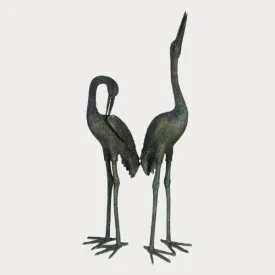 Bronze Massive Crane Fountain Sculpture Set Metropolitan Galleries