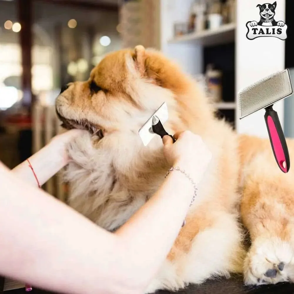 Brush Pet Slicker Grooming Dog Cat Hair Shedding Comb Self Cleaning Fur Tool