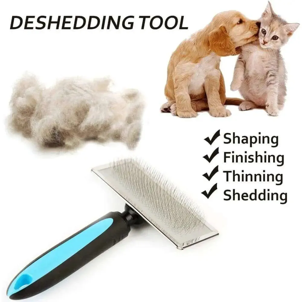 Brush Pet Slicker Grooming Dog Cat Hair Shedding Comb Self Cleaning Fur Tool