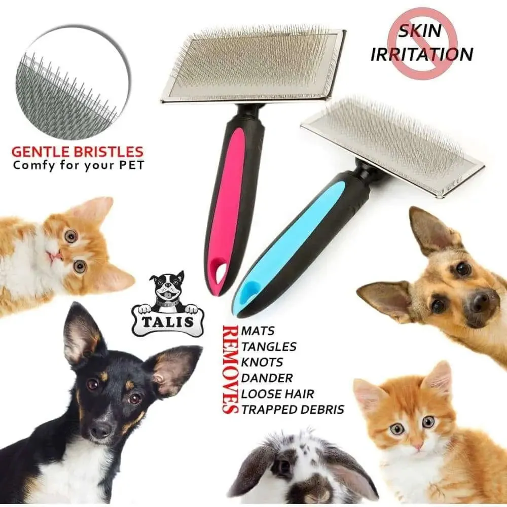 Brush Pet Slicker Grooming Dog Cat Hair Shedding Comb Self Cleaning Fur Tool