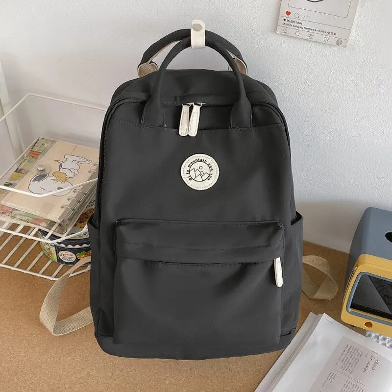 Cute and Compact Solid Color Canvas Backpacks