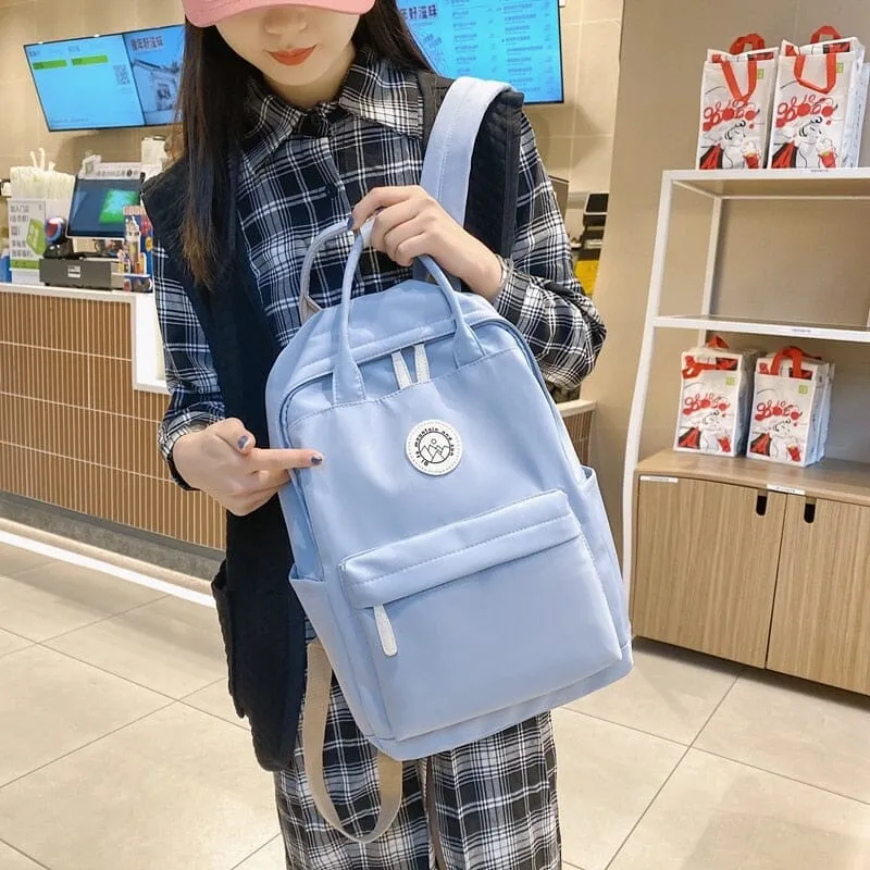 Cute and Compact Solid Color Canvas Backpacks