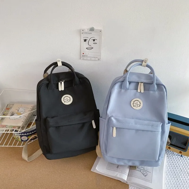 Cute and Compact Solid Color Canvas Backpacks