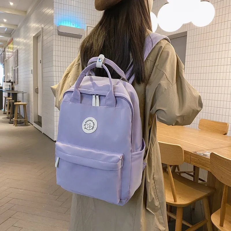 Cute and Compact Solid Color Canvas Backpacks