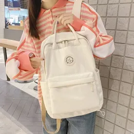 Cute and Compact Solid Color Canvas Backpacks