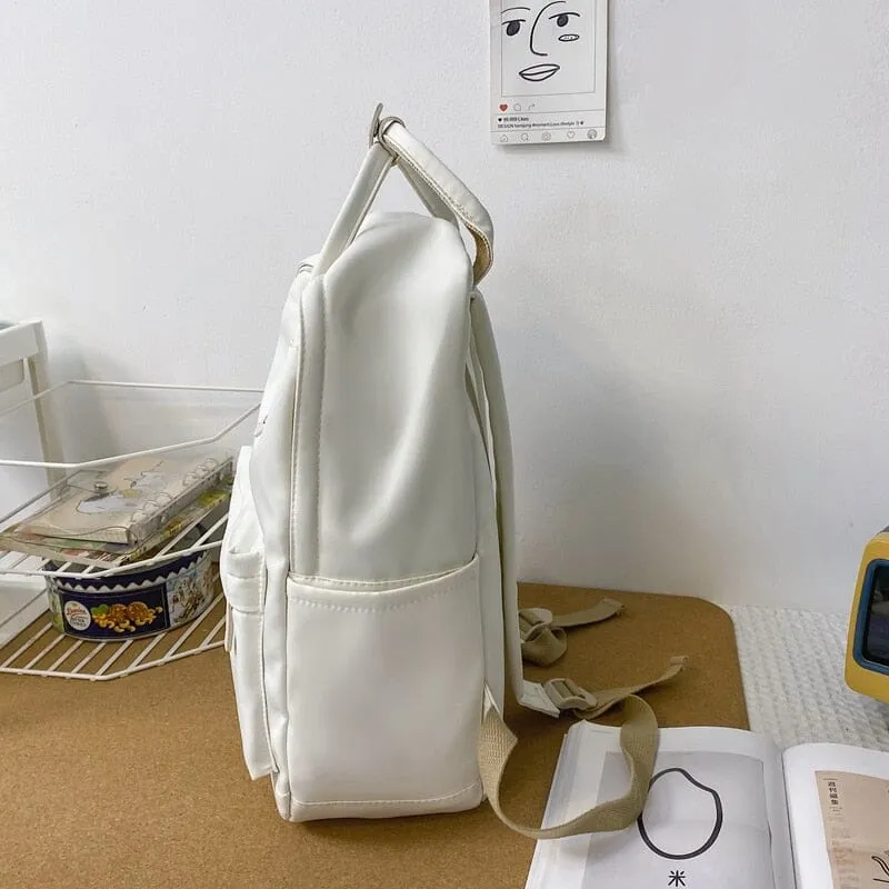 Cute and Compact Solid Color Canvas Backpacks