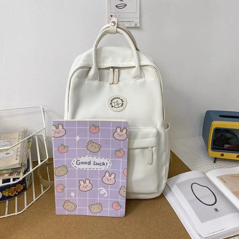 Cute and Compact Solid Color Canvas Backpacks