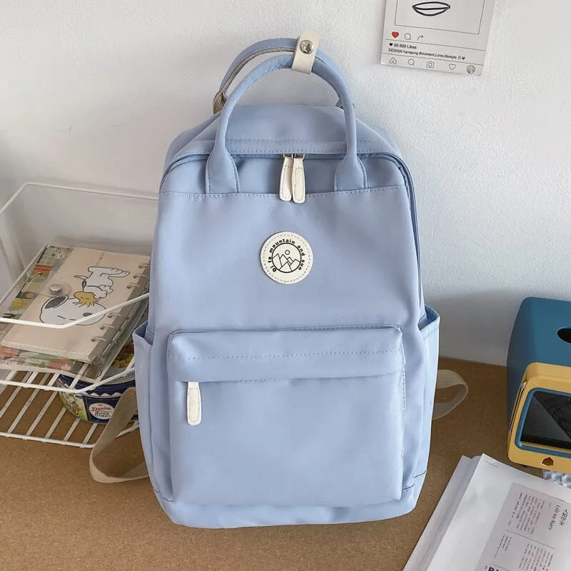 Cute and Compact Solid Color Canvas Backpacks