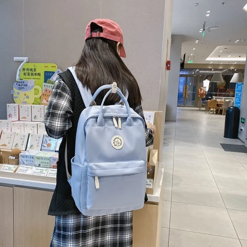 Cute and Compact Solid Color Canvas Backpacks