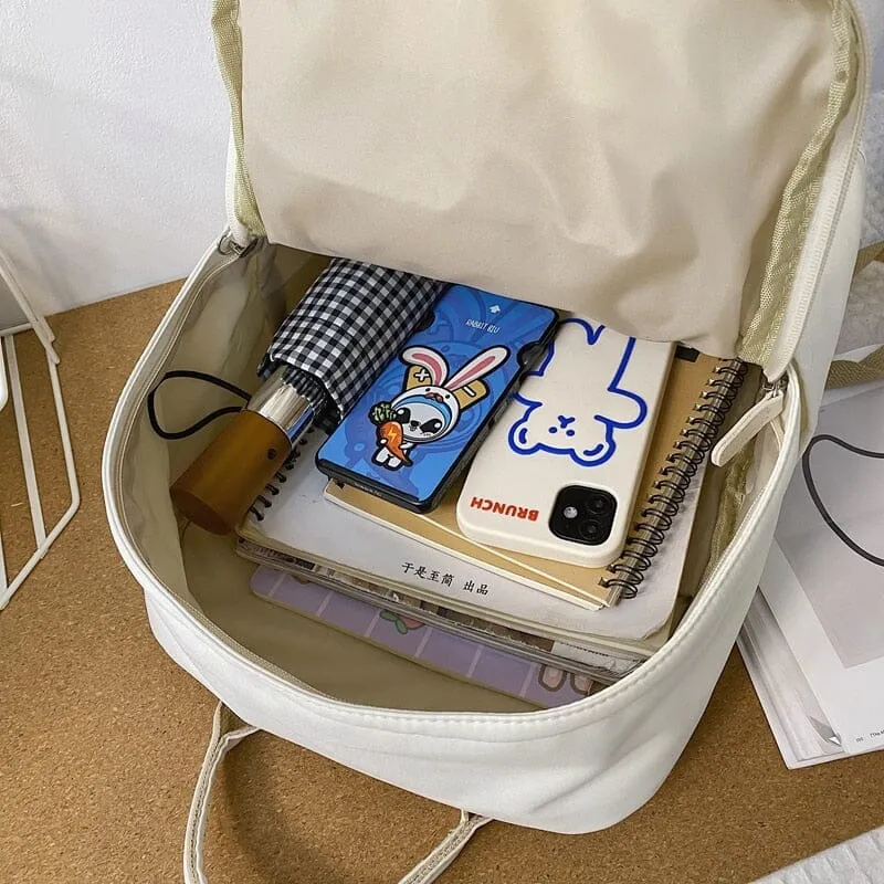 Cute and Compact Solid Color Canvas Backpacks