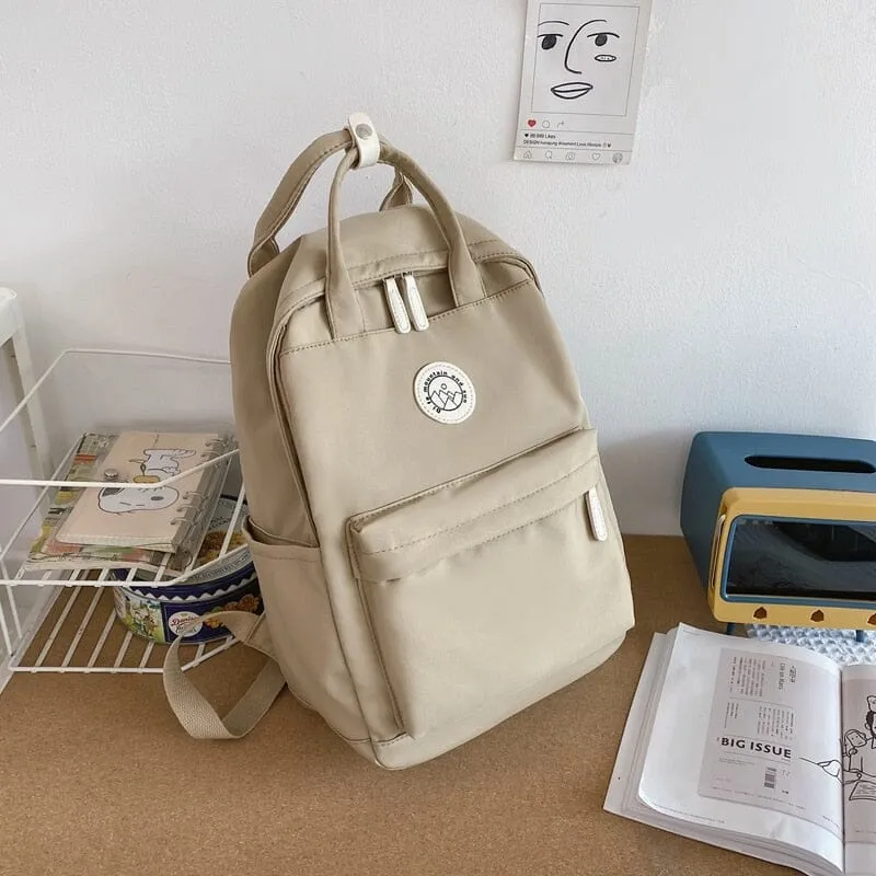 Cute and Compact Solid Color Canvas Backpacks