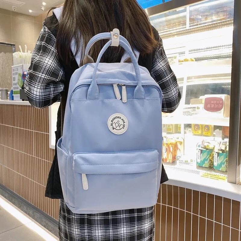 Cute and Compact Solid Color Canvas Backpacks