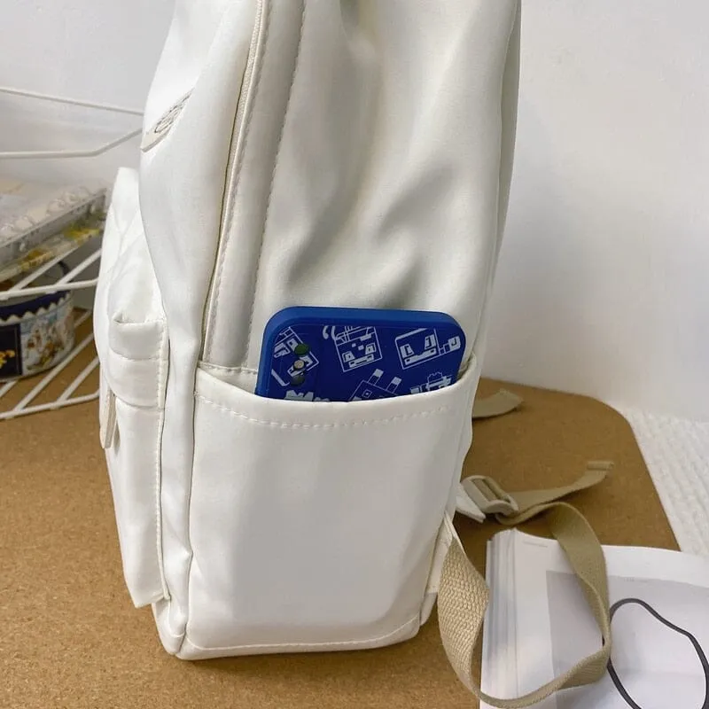 Cute and Compact Solid Color Canvas Backpacks