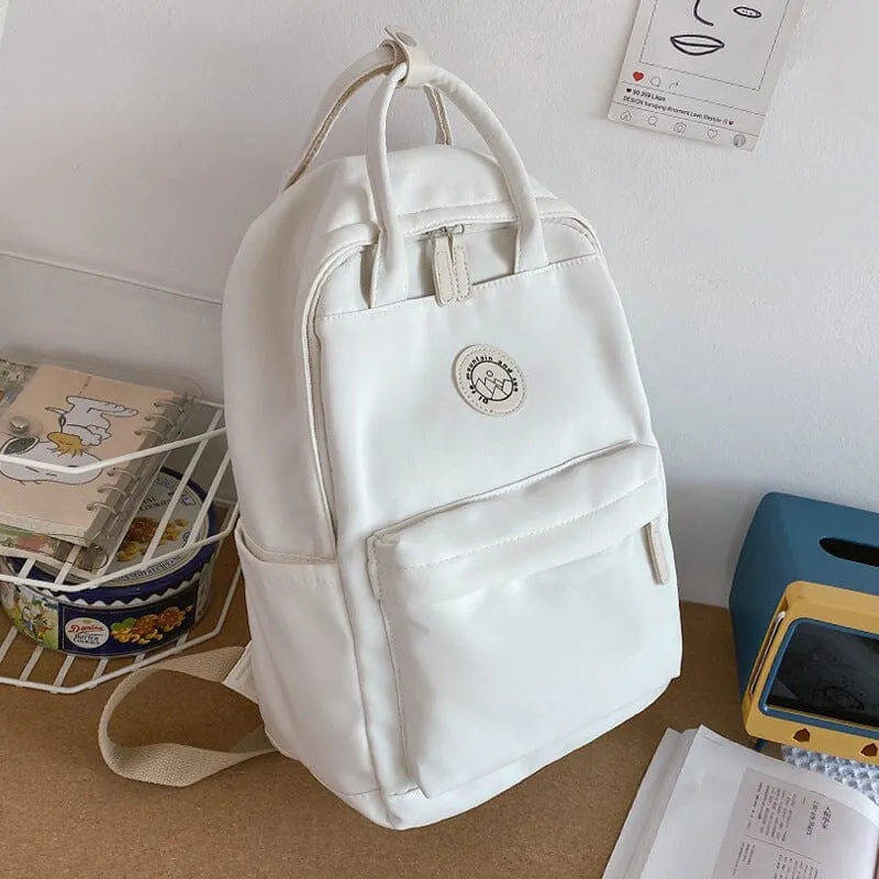 Cute and Compact Solid Color Canvas Backpacks