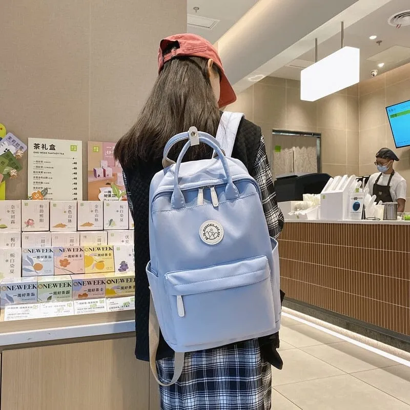 Cute and Compact Solid Color Canvas Backpacks