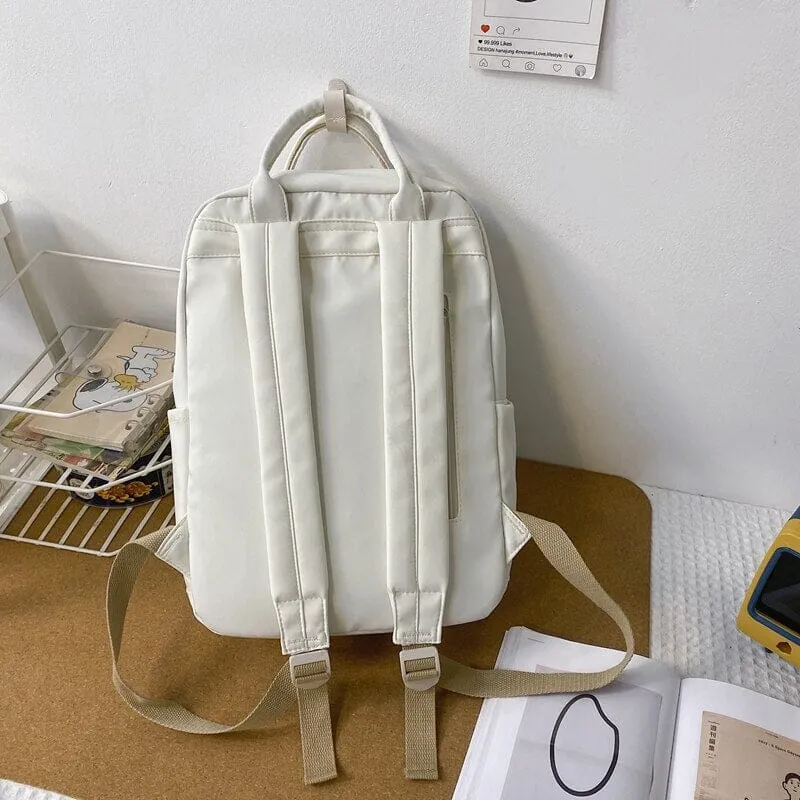 Cute and Compact Solid Color Canvas Backpacks