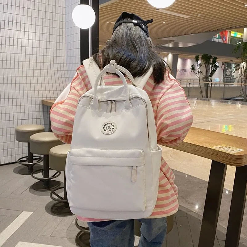 Cute and Compact Solid Color Canvas Backpacks