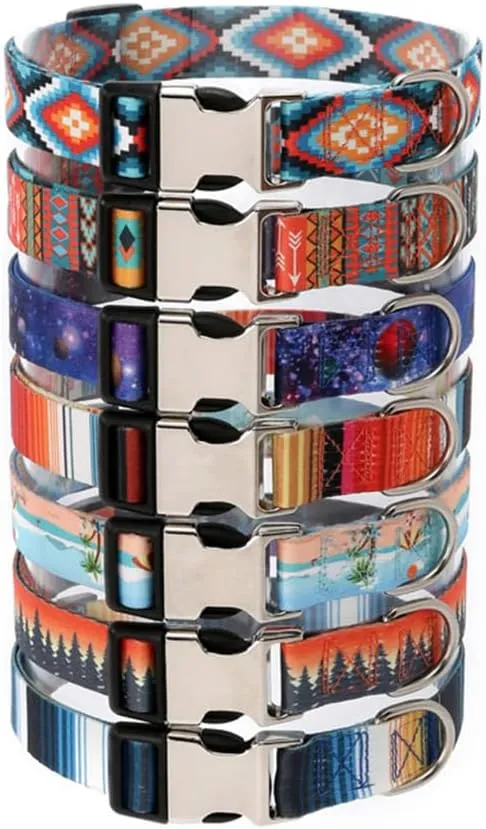 Dog Collar and Leash Set with Safety Locking Metal Buckle, Soft Quick Release Dog Collars Adjustable for Small Medium Large Dogs and Kitten Cats