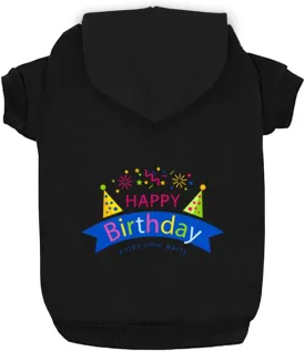 Dog Hoodie for Small Dogs, Medium Dogs, Cats - Black - XXL - Happy Birthday Gift - Fleece Sweater - Winter Sweat Shirt - Warm Cotton Dog Hoodie