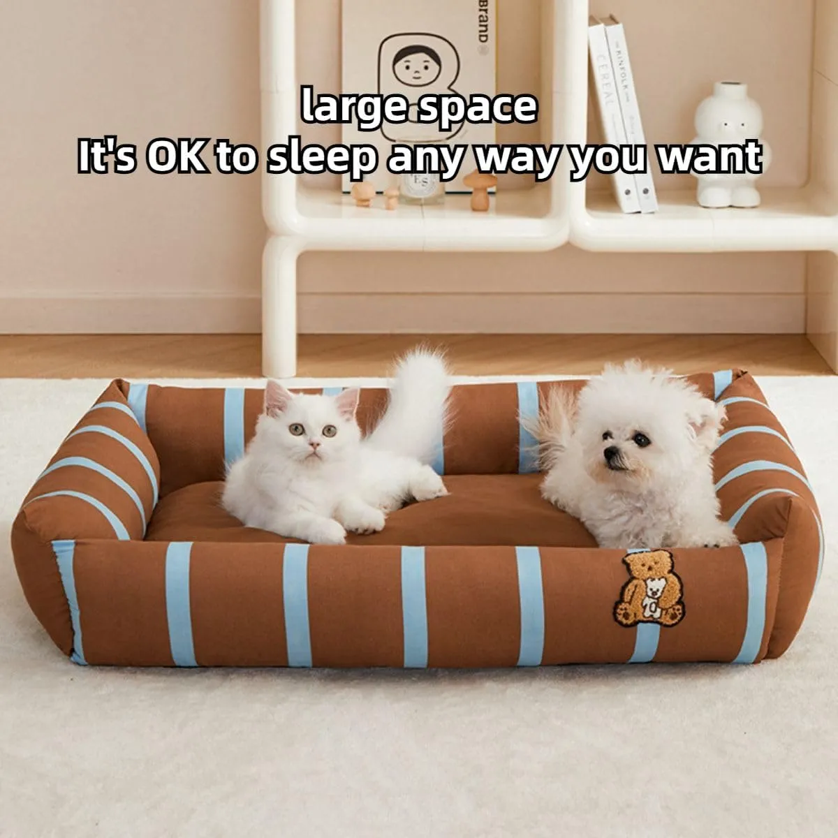 Dog Sleeping Pad Washable Pet Bedding Kitten Sleeping Pad Cat Nest Dog Lounge Bed Pet Bed Pet Cat Pad Soft Dog Bed Pet Floor Mat for All Seasons (Coffee,X-Large)