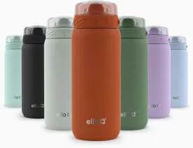 Ello Cooper 18oz Kids Stainless Steel Water Bottle Vacuum Insulated with Straw and Carry Handle, Leak Proof Locking Lid with Soft Silicone Spout, Fits Car Cupholder, Dishwasher Safe, Bonfire