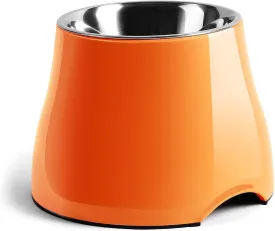 FluffyDream Elevated Dog Bowls, Sturdy Non-Slip Dog Bowl with Stainless Steel Bowl, Wearing Cone, Long Ears, Colorful Raised Bowls for Medium/Small Dogs, SunshineOrange, M (540ML / 2 Cups)