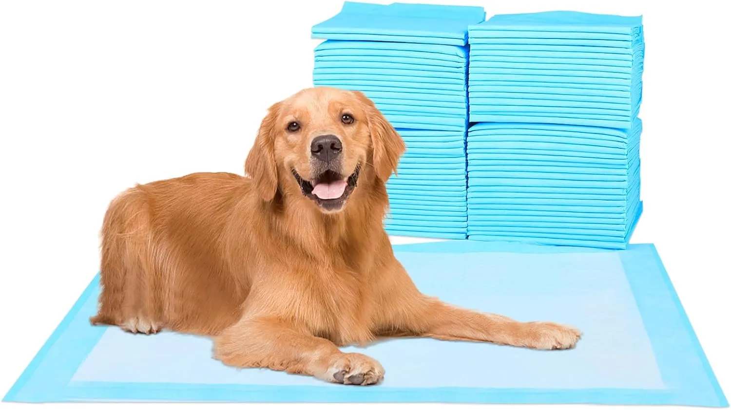 FluffyDream Super Absorbent Waterproof Dog and Puppy Pet Training Pad, Housebreaking Pet Pad,Blue 23.6X23.6(40 Pcs) 17.6"x23.6"(50 Pcs)
