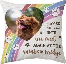 Hyturtle Personalized Pet Memorial Pillow with Insert 12"x12" Double-Sided Printed with Picture - Sympathy Gifts for Loss of Cat Dog - Remembrance Bereavement Gifts - Custom Photo Memorial Home Decor