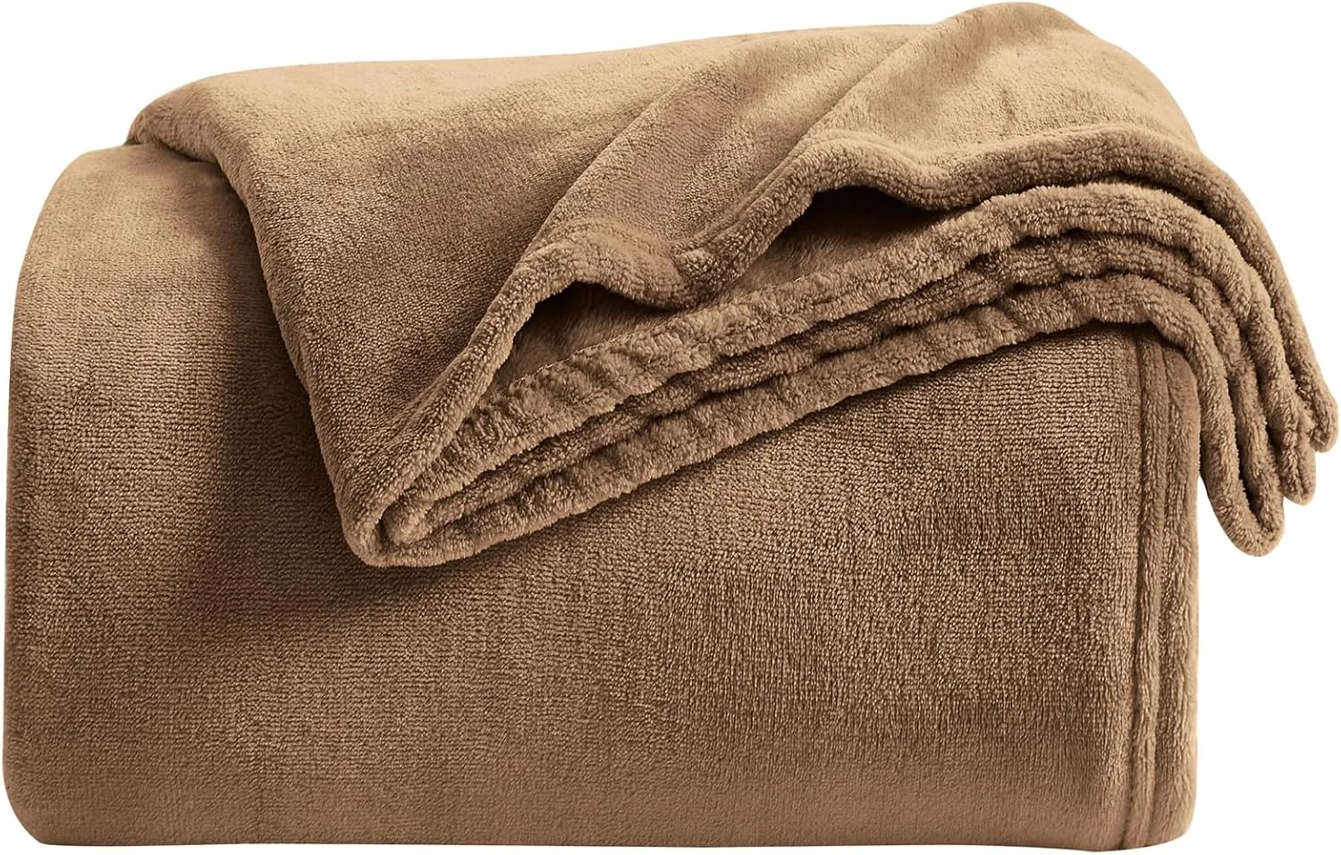 KMUSET Brown Fleece Throw Blanket for Couch - Warm Cozy Soft Lightweight Blankets All Seasons Suitable 50 x 60 inches