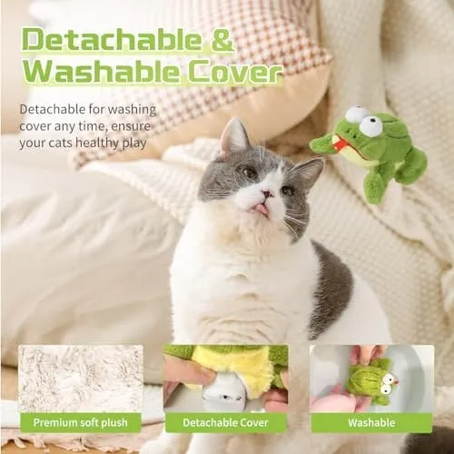 Lifelike Frog chrip Interactive Cat Toys for Indoor Cats