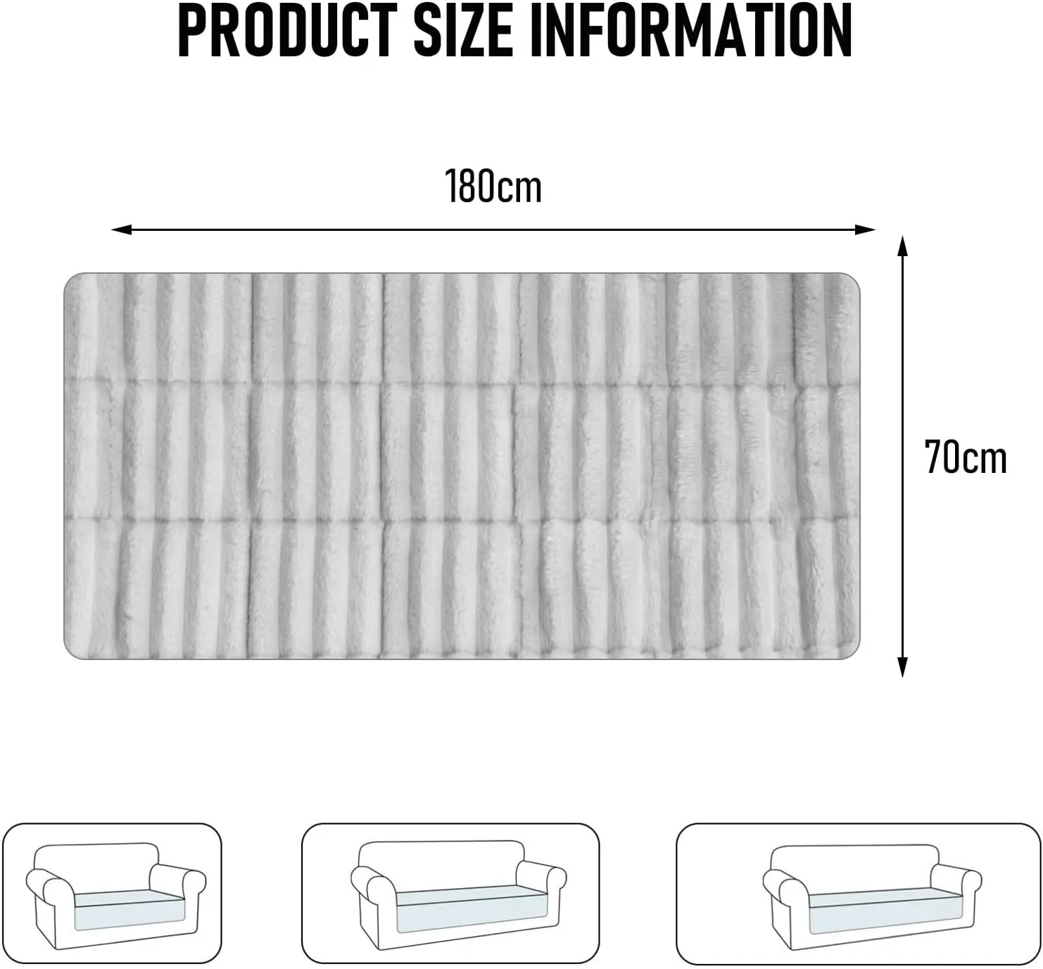 LiveGo Fuzzy Couch Covers for Pets, Couch Protector for Dogs Garden Chic Cotton Protective Couch Cover, Pet Mat Bed Couch Cover (Milky Coffee, 70x180 cm/27.6x70.9 in)