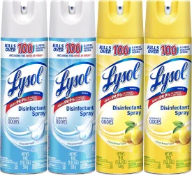 Lysol Disinfectant Spray, Sanitizing and Antibacterial Spray, For Disinfecting and Deodorizing, Lemon Breeze, 19 Fl Oz (Pack of 2), Packaging May Vary