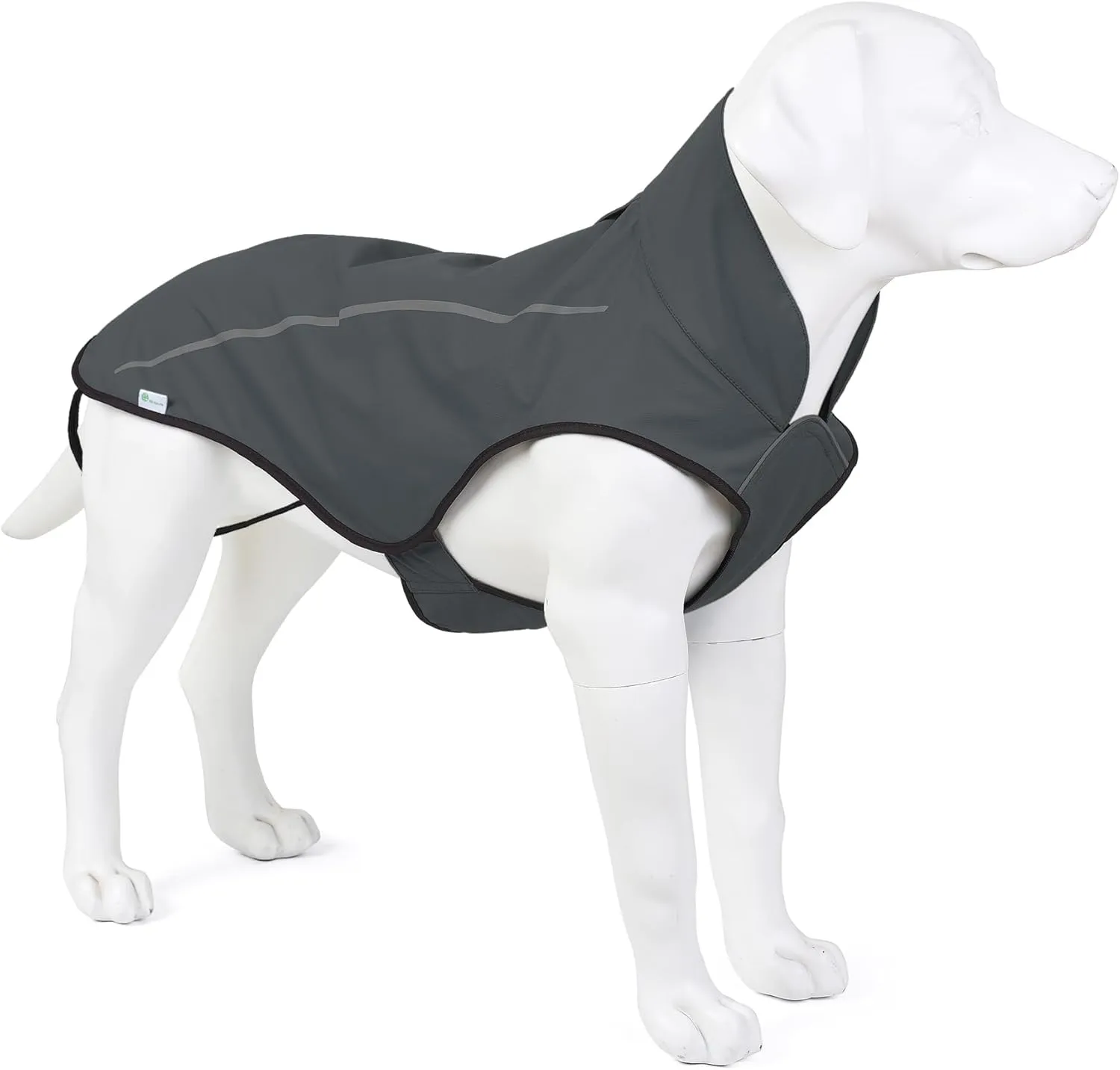 Mile High Life Dog Raincoat, Adjustable Waterproof Reflective Rain Jacket for Small Medium Large Dogs, Lightweight Breathable Pet Rain Coat with Leash Hole(Dark Gray,XS Chest 17-23")