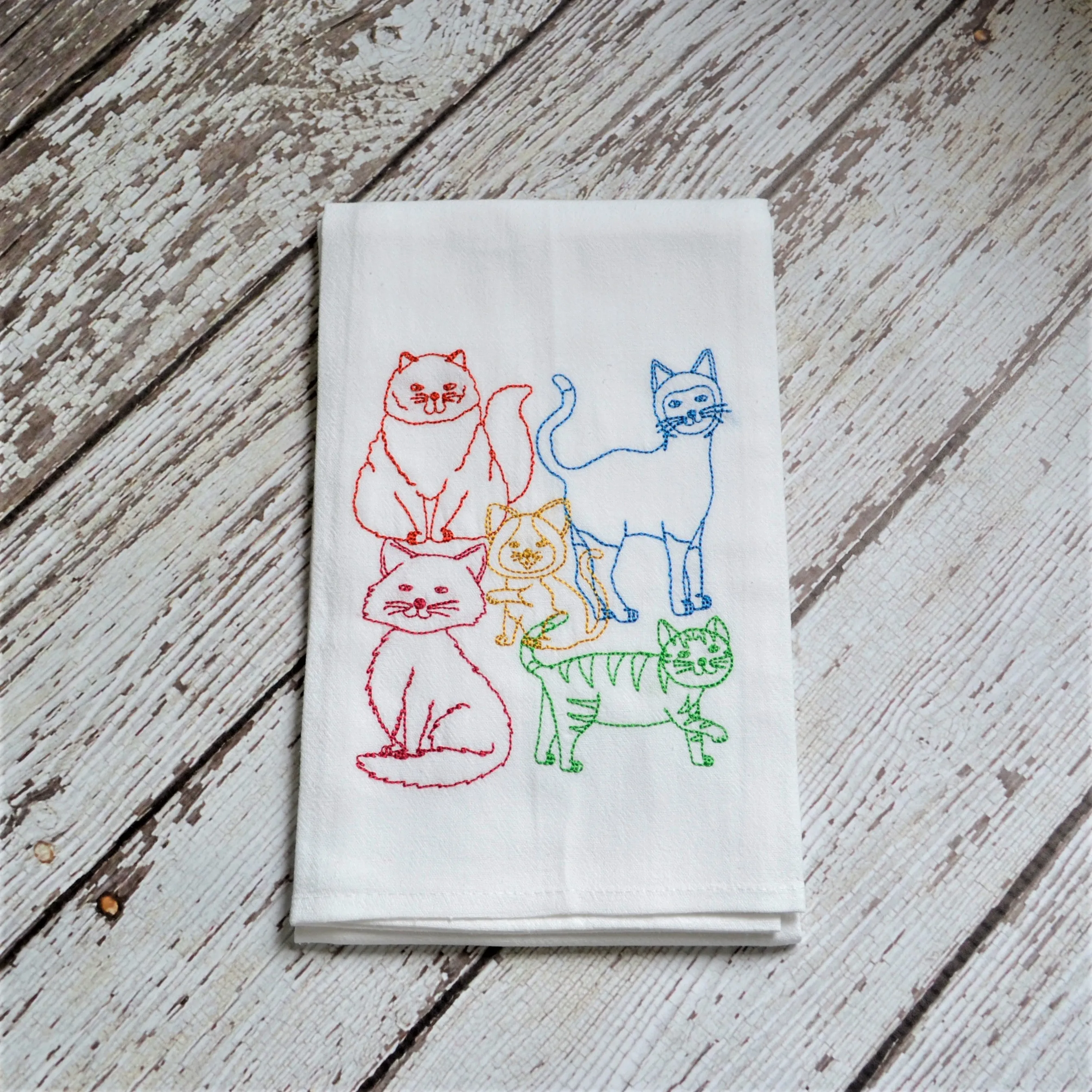 NEW! Lots of Cats 30x30 Tea Towel (4)